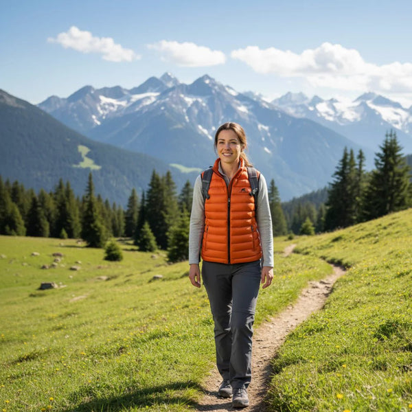Doudoune sans manches Merino Nordend Women (2023) - Orange Arosa - Fjork Merino