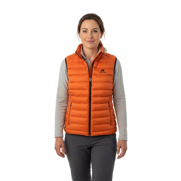 Doudoune sans manches Merino Nordend Women (2023) - Orange Arosa - Fjork Merino