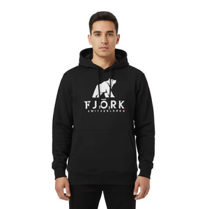 Hoodie Titlis Men - Black / White logo - Fjork Merino