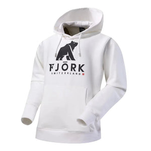 Hoodie Titlis Men - White / Black logo - Fjork Merino