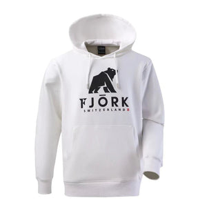 Hoodie Titlis Men - White / Black logo - Fjork Merino