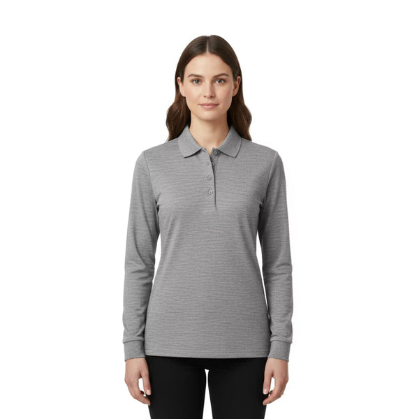 Polo Rigi ML Women - Grey Saas Fee - Fjork Merino