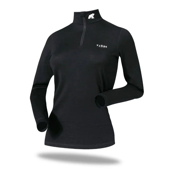 Bjork Zip 210 Women - FJORK Merino - Black Laax - Baselayers