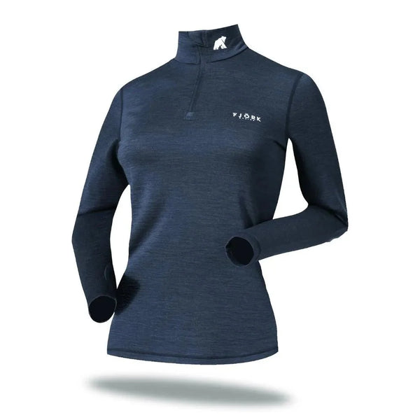 Bjork Zip 210 Women ♻️ - FJORK Merino - Blue St Moritz - Baselayers