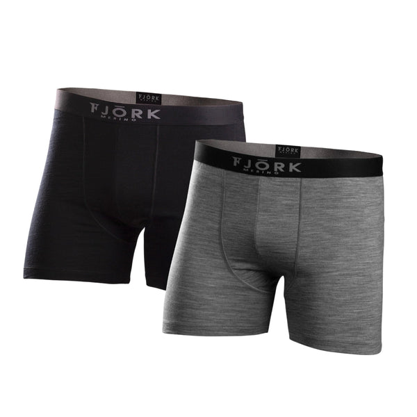 Boxers Strahlorn - Pack de 2 - Grey Black - Fjork Merino