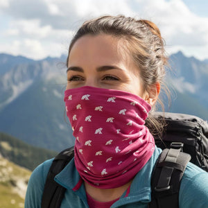 Cache cou réversible - Pink Montana - Fjork Merino