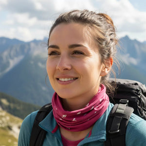 Cache cou réversible - Pink Montana - Fjork Merino