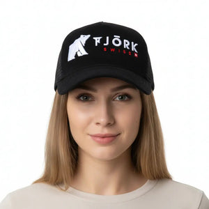 Casquette Baseball Fjork Merino - Black / White logo - Fjork Merino