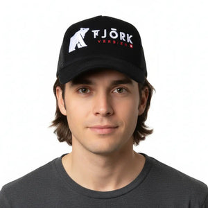 Casquette Baseball Fjork Merino - Black / White logo - Fjork Merino