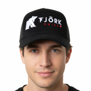 Casquette Baseball Fjork Merino - Black / White logo - Fjork Merino