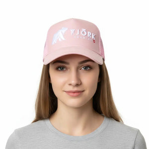 Casquette Baseball Fjork Merino - Pink / White logo - Fjork Merino