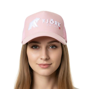 Casquette Baseball Fjork Merino - Pink / White logo - Fjork Merino