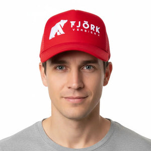 Casquette Baseball Fjork Merino - Red / White logo - Fjork Merino