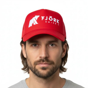 Casquette Baseball Fjork Merino - Red / White logo - Fjork Merino