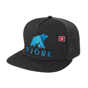 Casquette Trucker - Grey / Turquoise logo - Fjork Merino