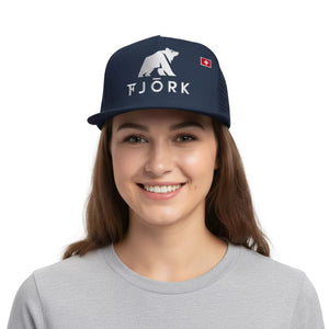 Casquette Trucker - Navy / White logo - Fjork Merino