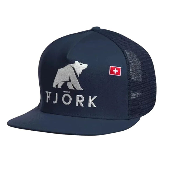 Casquette Trucker - Navy / White logo - Fjork Merino