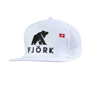 Casquette Trucker - White / Black logo - Fjork Merino