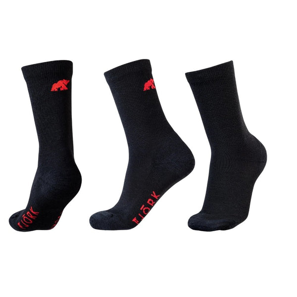 Chaussettes Classic Cut Kids - Pack de 3 paires - Black Laax - Fjork Merino