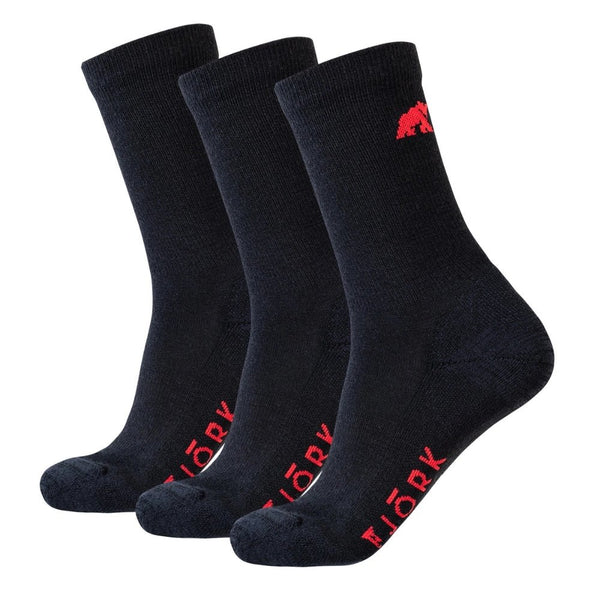 Chaussettes Classic Cut Kids - Pack de 3 paires - Black Laax - Fjork Merino