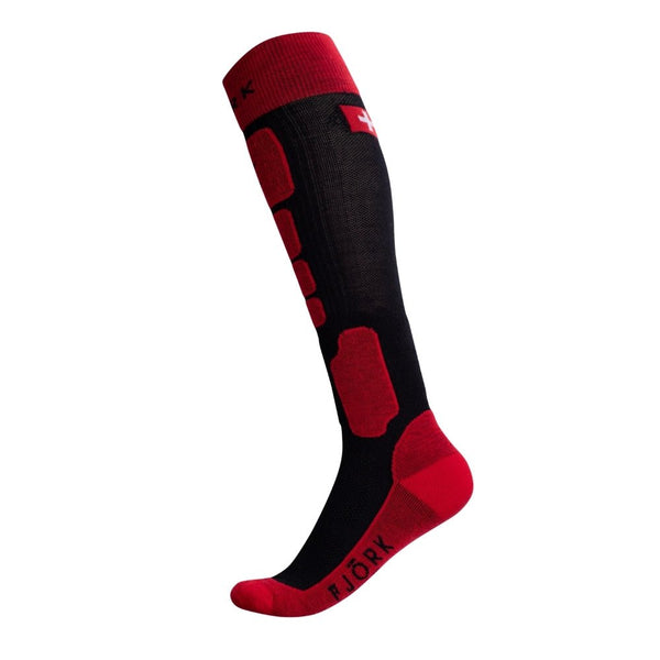 Chaussettes Pro Team SKI 90 Kids - Pack de 2 paires - Rouge et Noir - Fjork Merino