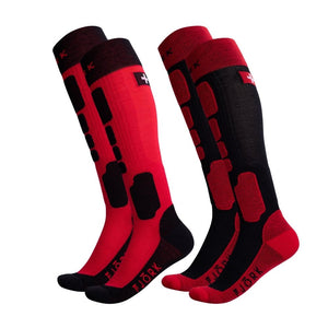 Chaussettes Pro Team SKI 90 Kids - Pack de 2 paires - Rouge et Noir - Fjork Merino