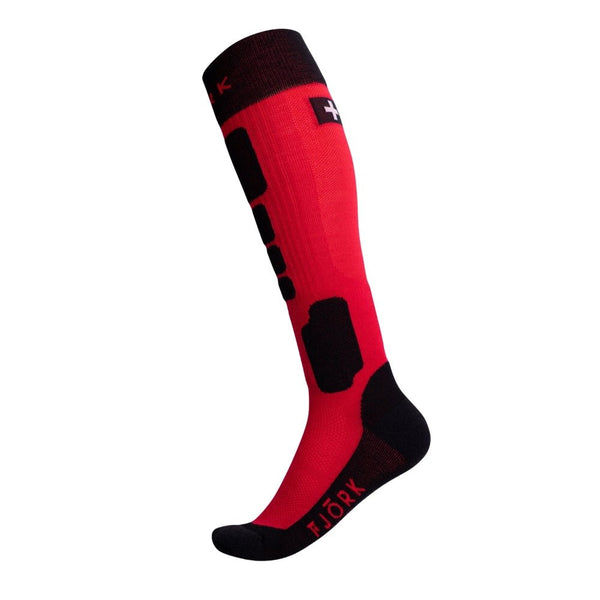 Chaussettes Pro Team SKI 90 Kids - Pack de 2 paires - Rouge et Noir - Fjork Merino