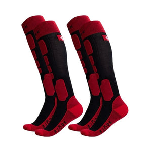 Chaussettes Pro Team Ski 90 - Pack de 2 paires - Rouge et Noir - Fjork Merino