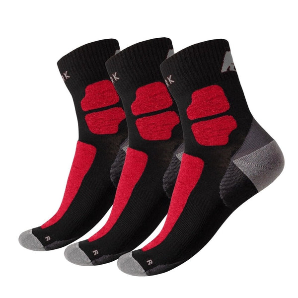 Chaussettes Run 90 - Pack de 3 paires - Rouge et Noir - Fjork Merino