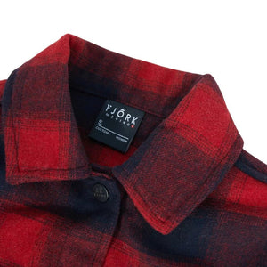 Chemise Trekking Merino Women - Red Blue - Fjork Merino