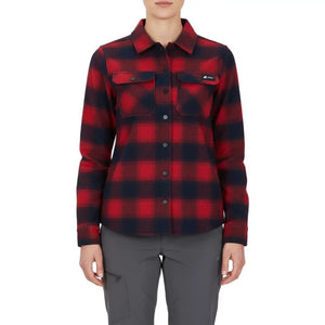 Chemise Trekking Merino Women - Red Blue - Fjork Merino
