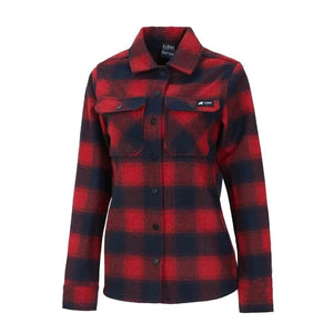 Chemise Trekking Merino Women - Red Blue - Fjork Merino