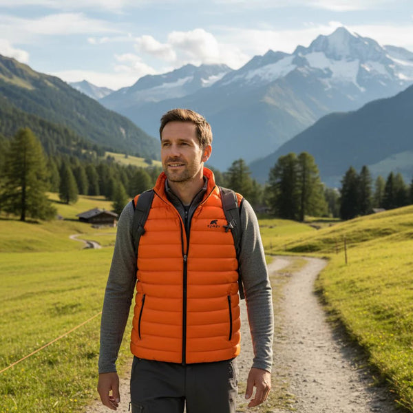 Doudoune sans manches Merino Nordend Men (2023) - Orange Arosa - Fjork Merino