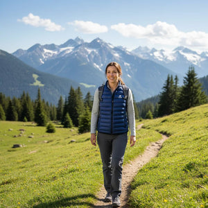 Doudoune sans manches Merino Nordend Women (2023) - Blue St Moritz - Fjork Merino