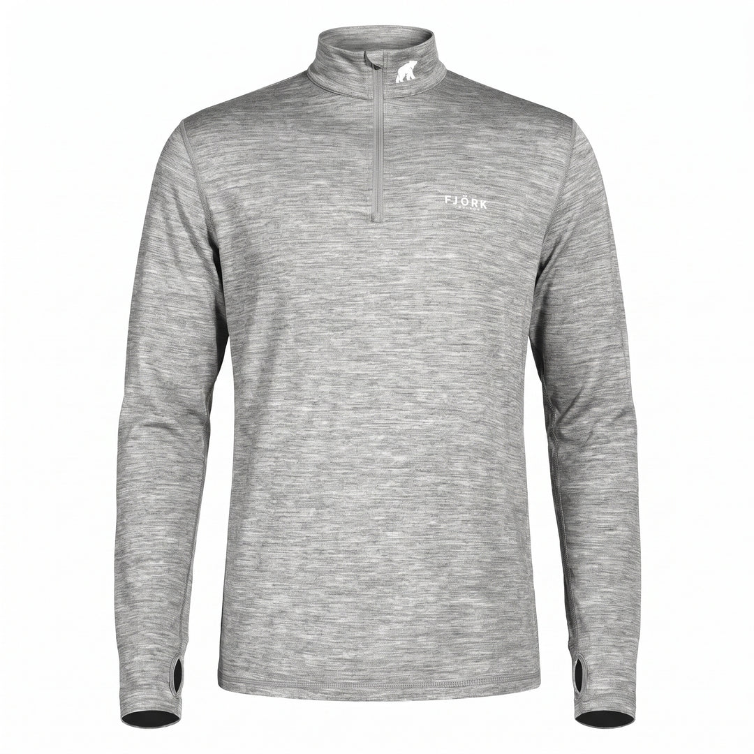 Finn Zip 210 Men, coloris Grey Saas Fee, laine mérinos, Fjork Merino