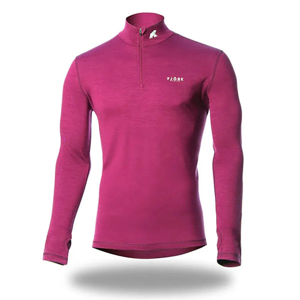 Finn Zip 210 Men ♻️ - FJORK Merino - Pink Montana - Baselayers