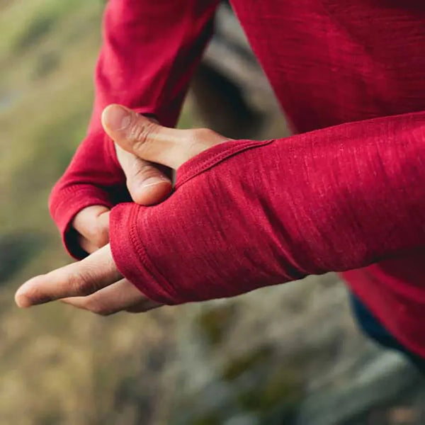 Finn Zip 210 Men ♻️ - FJORK Merino - Red Verbier - Baselayers