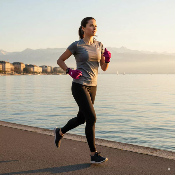 Gants de running Bishorn - Pink Montana - Fjork Merino