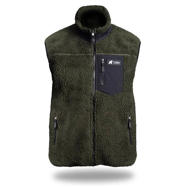 Gilet Fleece Pilatus MC Men ♻️ - FJORK Merino - Green Gstaad - Fleeces