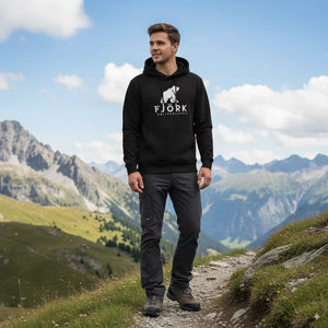 Hoodie Titlis Men - Black / White logo - Fjork Merino