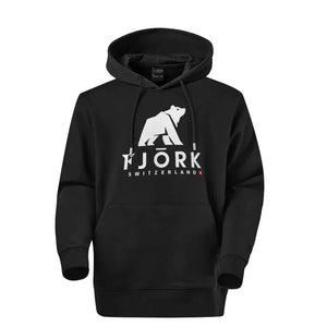 Hoodie Titlis Men - Black / White logo - Fjork Merino
