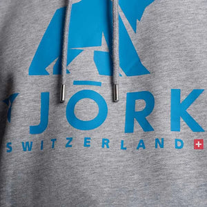 Hoodie Titlis Men ♻️ - FJORK Merino - Grey / Turquoise logo - Hoodies