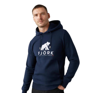 Hoodie Titlis Men - Navy / White logo - Fjork Merino