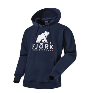 Hoodie Titlis Men - Navy / White logo - Fjork Merino