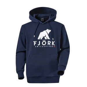 Hoodie Titlis Men - Navy / White logo - Fjork Merino