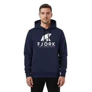 Hoodie Titlis Men - Navy / White logo - Fjork Merino