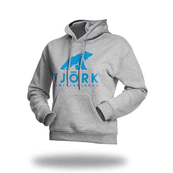 Hoodie Titlis Women - Grey / Turquoise logo - Fjork Merino