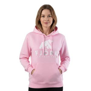 Hoodie Titlis Women - Pink / White logo - Fjork Merino