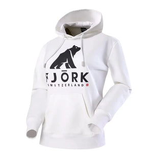 Hoodie Titlis Women - White / Black logo - Fjork Merino