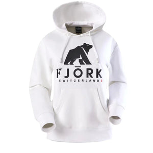 Hoodie Titlis Women - White / Black logo - Fjork Merino